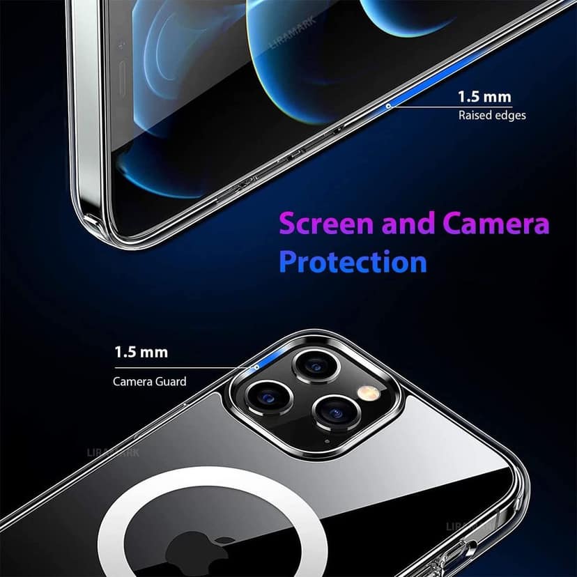 LI-C-07\tLIRAMARK Magnetic MagSafe Compatible Protective Clear Case for Apple iPhone 12 Pro Max view 7