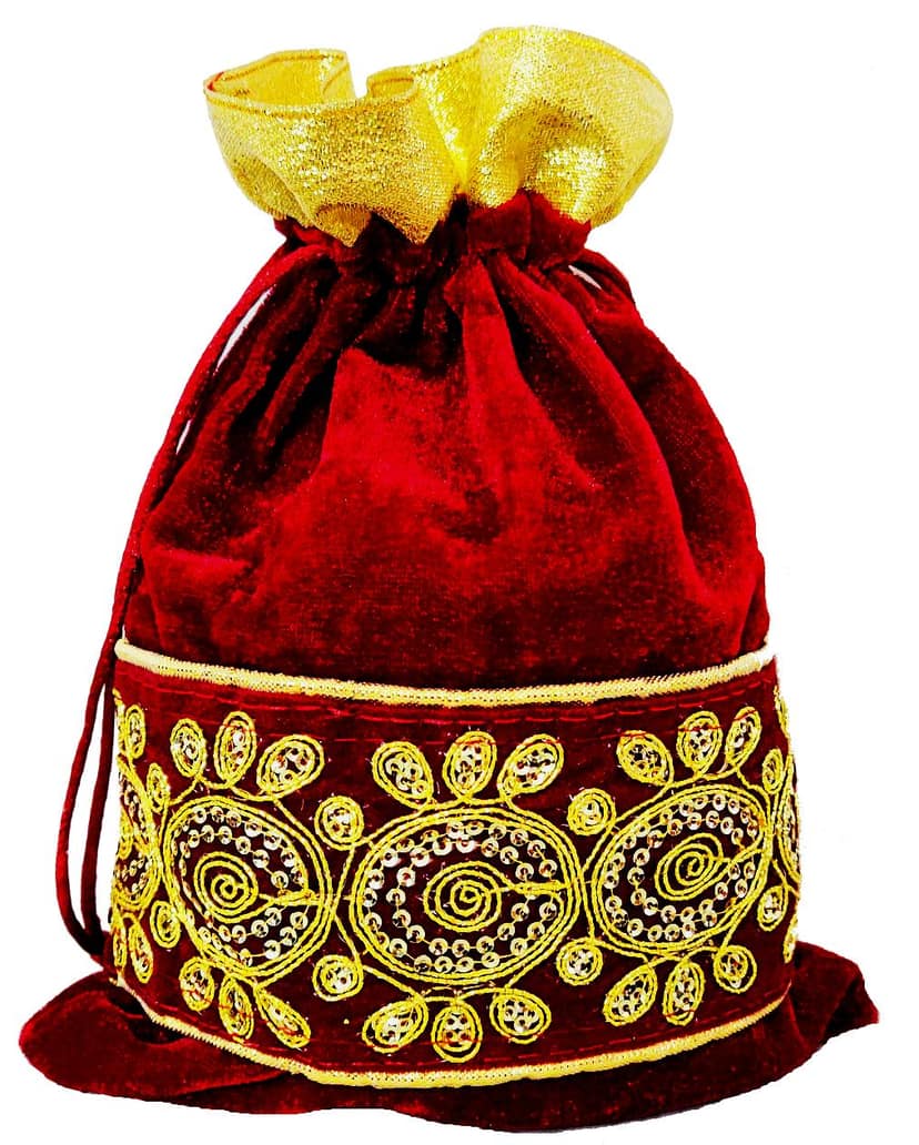 Omkar by R3 Inc. Lace Gift Pouch / Shagun Potli Multicolor (Pack of 3) Standard, Large & Jumbo view 2