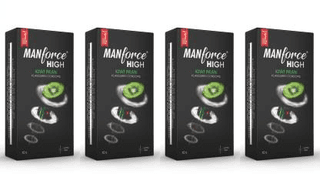 MANFORCE High Kiwi Paan Flavoured Lubricated Condoms | Ultra Thin |10 Sheets x Pack of 4 Condom (Set of 4 40 Sheets)