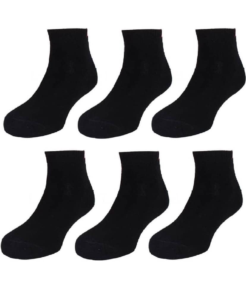 Tahiro Black Cotton Formal Ankle Length Socks - Pack Of 6