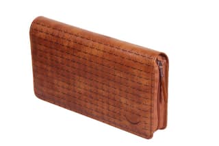Sukeshcraft Multiple Cheque Book Holder | Original PU Holds Upto 8 Cheque Books, Dual Tone Brown