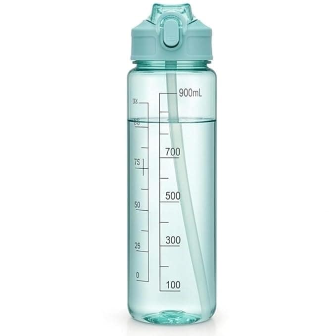 Transparent Motivational Water Bottle (900 ML) with Time Marker, Leakproof, Durable, Time Marker view 3