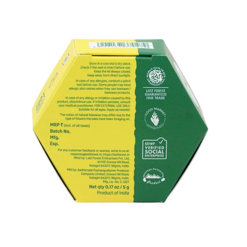 Last Forest Beeswax Natural Lip Balm for Men & Women 5g | Organic & Natural | Non-sticky | 24 Hrs Lip Moisturizer For Dry And Chapped Lips | SPF with Vitamin A | Nourish & Protect (Lemon) view 4