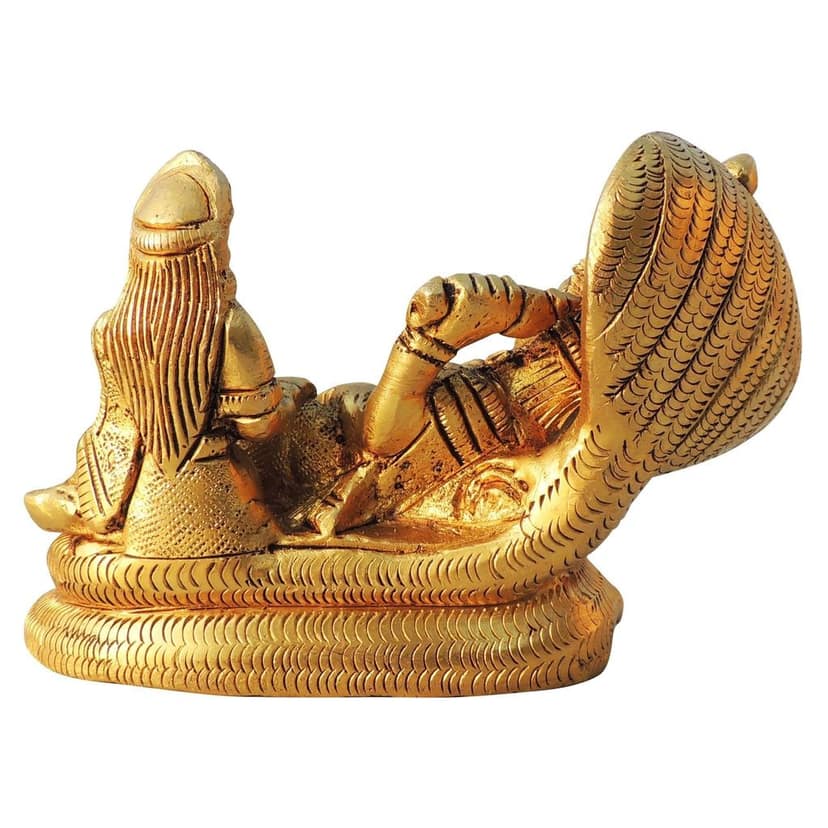 Brass Vishnu & Laxmi Ji Idol - Spiritual Home Temple Showpiece, Height : 3.2 Inch (BSMAS1050 X) view 4