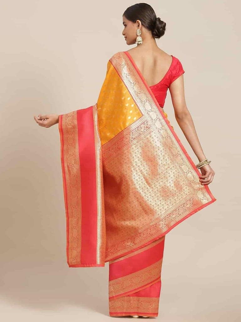 Women's Banarasi Art Silk Saree With Unstiched Blouse Piece view 2
