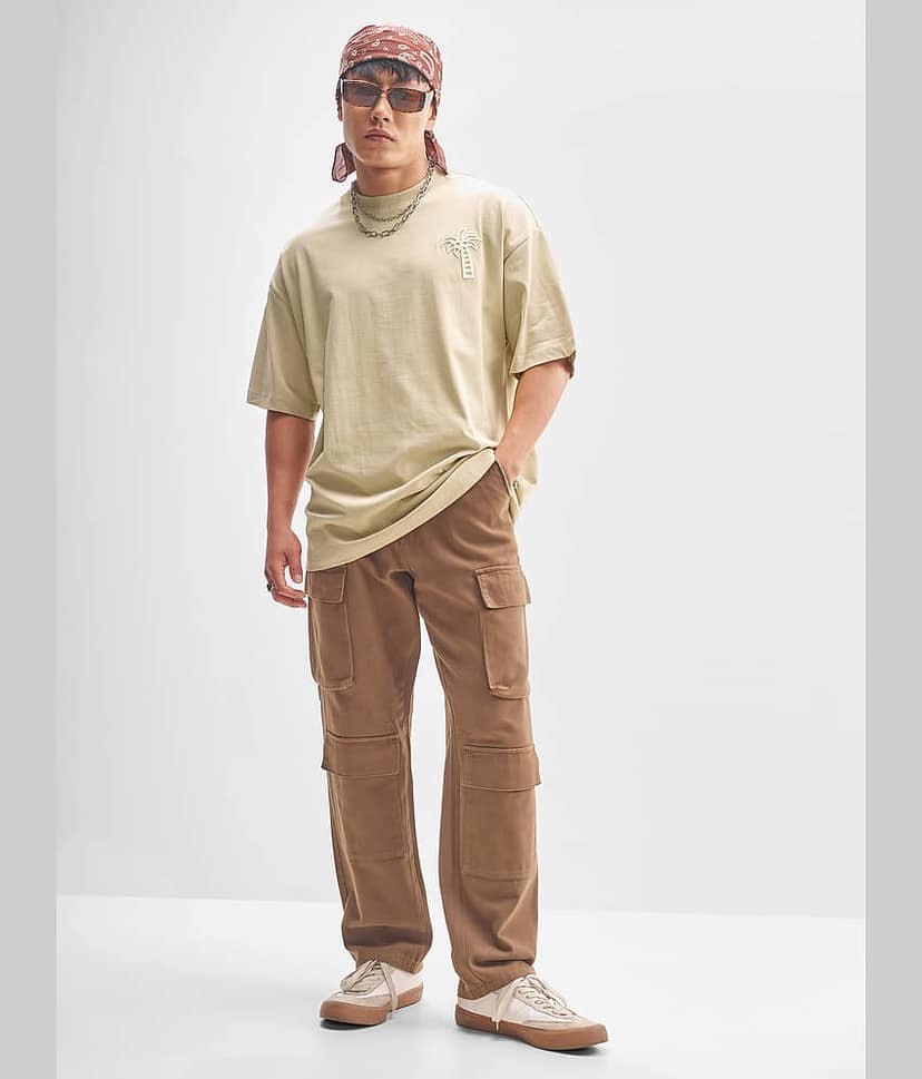 Highlander Men Cotton Oversized Fit Printed T-Shirt ( Nude ) view 2
