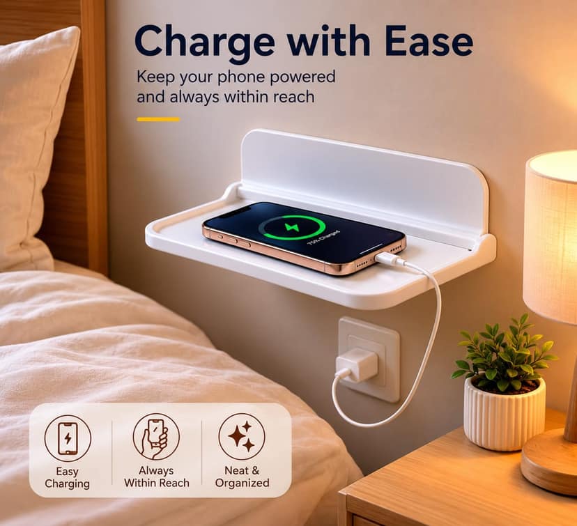 Multi-purpose Foldable Wall Shelf and Mobile Holder view 4