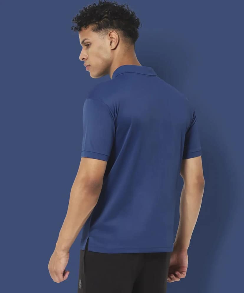 Polo-Collar Neck T-Shirt for Men (Dark blue color) view 2