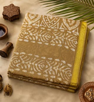 Handcrafted Batik Print Cotton Saree