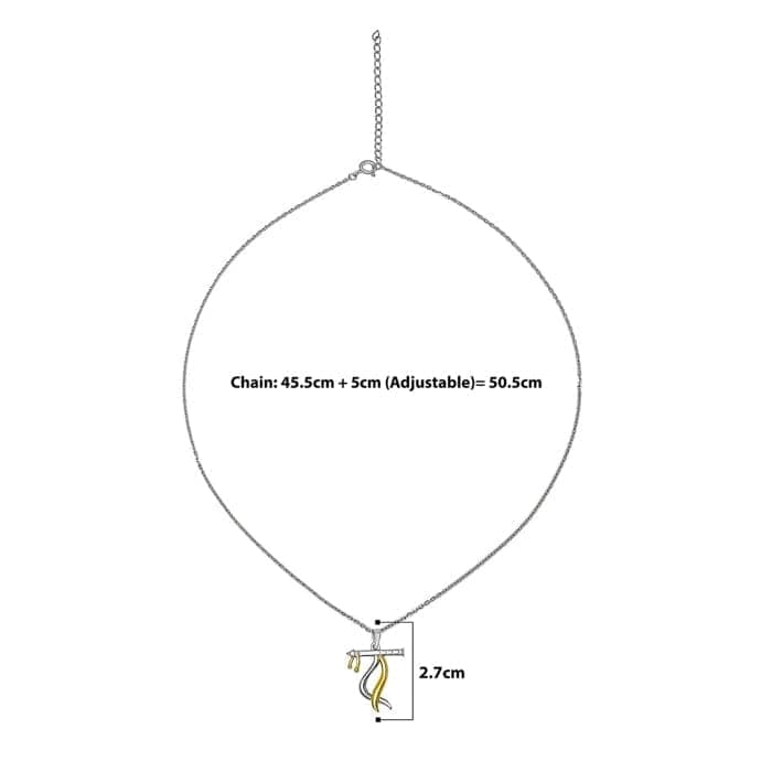 Two Tone 18k Gold plated Baasuri Pendant with Chain view 4