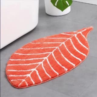Bath Mat, Leaf Shape, Super Soft and Absorbent, Non-Slip, Washable, for Bathroom, Bedroom, Living Room,