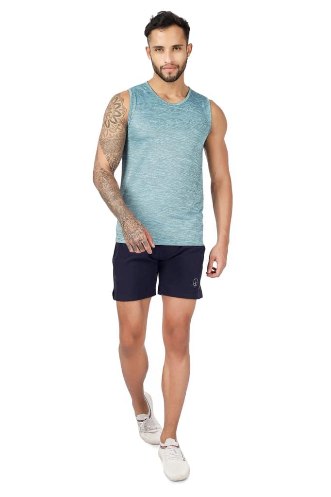 BLUEFICUS Men's GymVest Workout and Muscle Tank Top for Bodybuilding Running Weight Lifting Made by Dryfit Polyester Fabric (Green) view 8