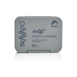 BRAVADO Artist Crystal Strong Hold Hair Wax for Men | Easy to restyle, Ultimate Hold & Natural Shine | Hair Cream, Strong hold, Hair Styling Wax, Hair Clay, Hair Gel | for All Hair Types | 75g