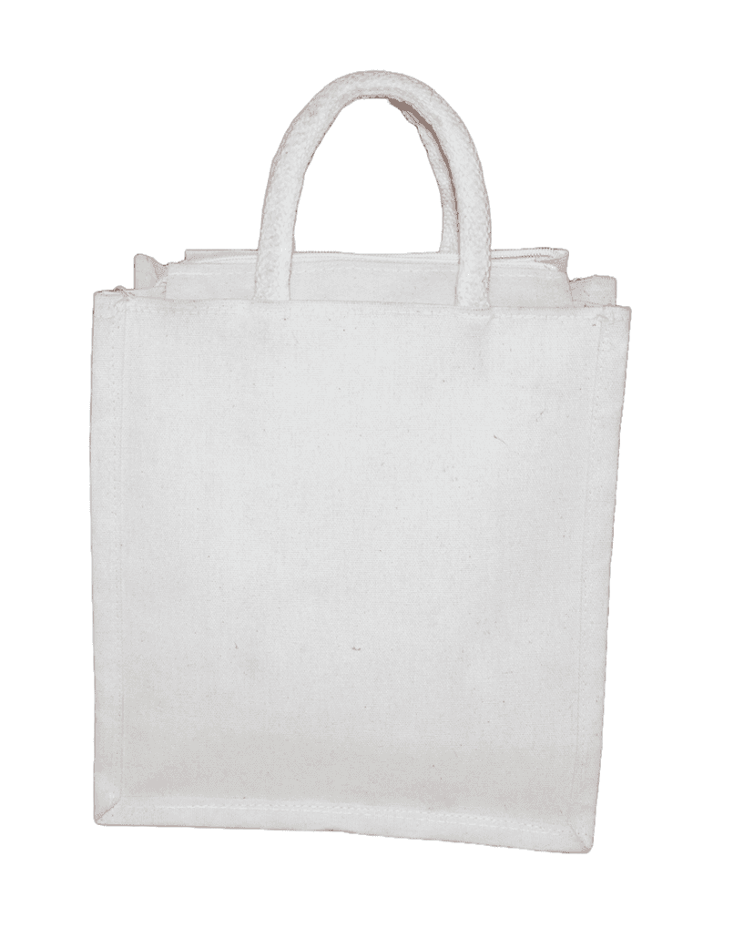 Elegant Jute Tote Bag with Red Damask Pattern view 3