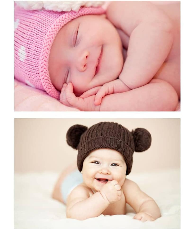 Asmi Collection Smiling Baby-set of 2 Vinyl Wall Poster Without Frame