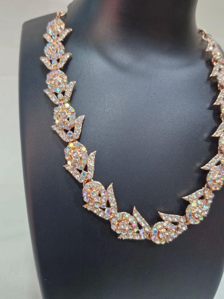 "Stunning Cubic Zirconia Tennis Necklace in Rose Gold Vermeil" view 2