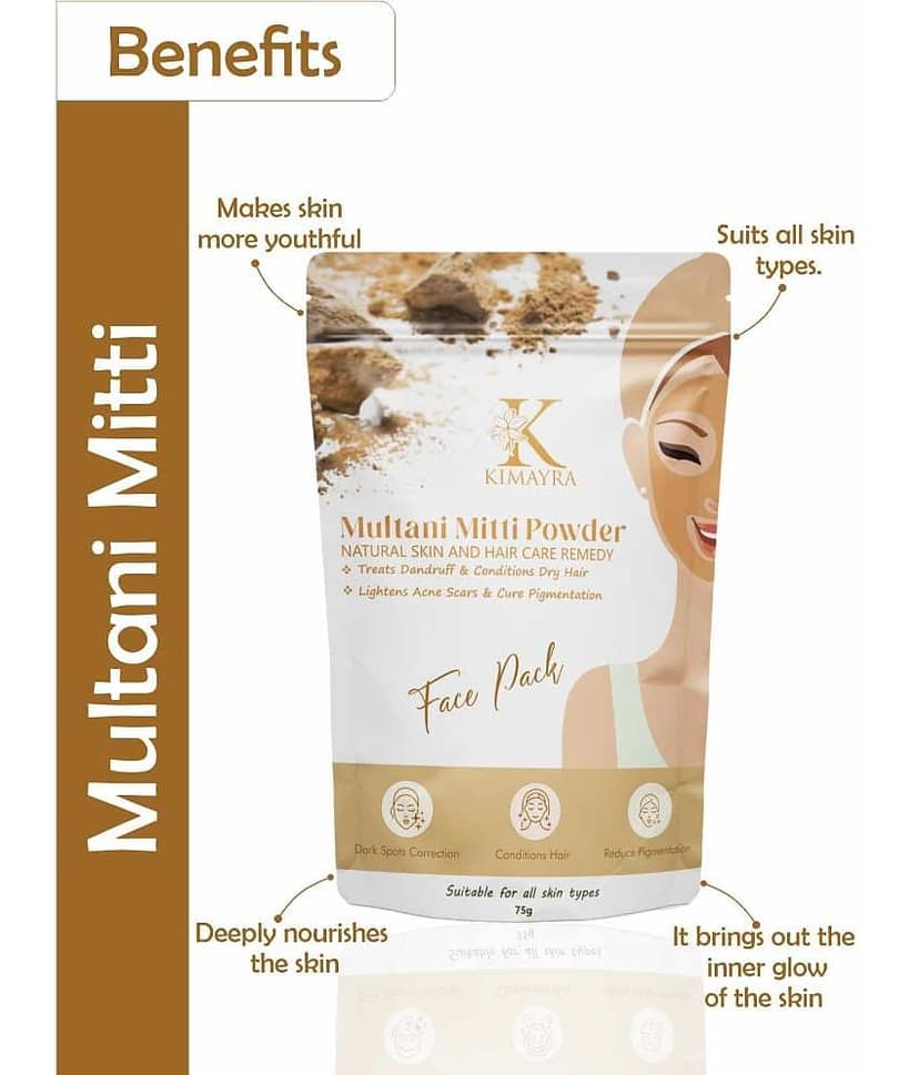 Kimayra Pure & Natural Multani Mitti Powder| Bentonite Clay |Great For Hair, Face, Skin view 2