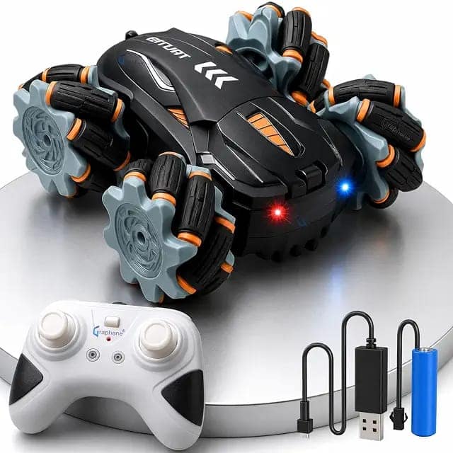 GRAPHENE 4X4 Remote Control Drift Stunt Car 4WD Racing Fall Resistant RC Car 360° Rotating Dual Sided Climbing High-Speed Tumbling Cross-Country Battle Off Road Rechargeable Adults Boy Girl view 3