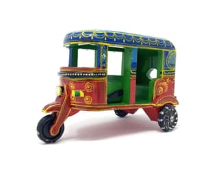 Arjun Art And Craft Wooden Auto Rickshaw Toy for Kids, Wooden Handicraft Items for Home Décor and Festive Decoration Gift Item
