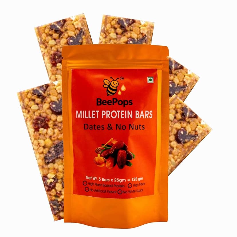 BeePops Super Savor Protein Bars-Dates & No Nuts (5NX25G)
