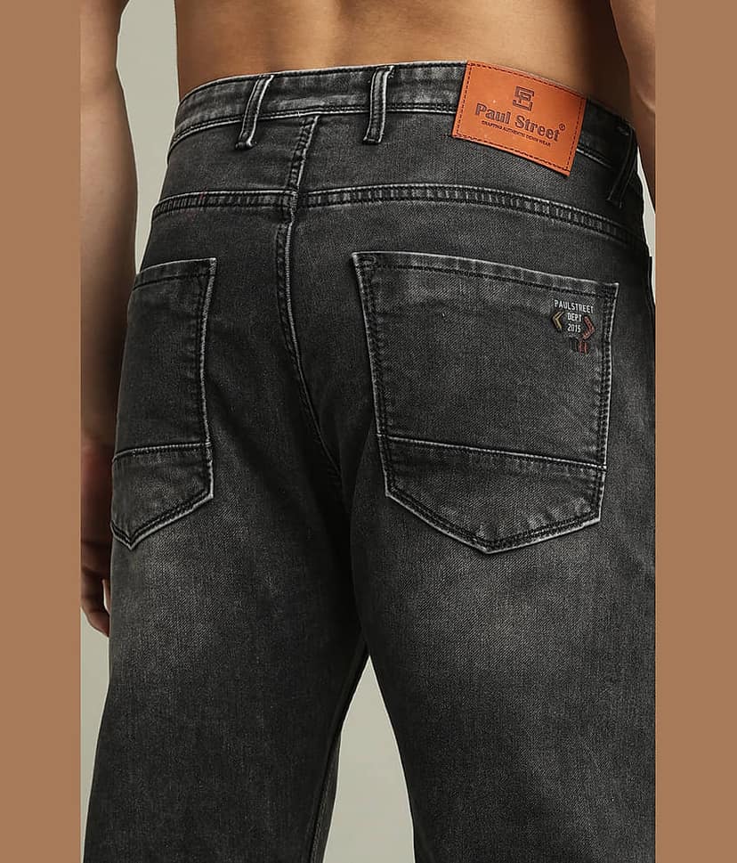 Paul Street Tapered Solid Men's Jeans ( Indigo ) view 4