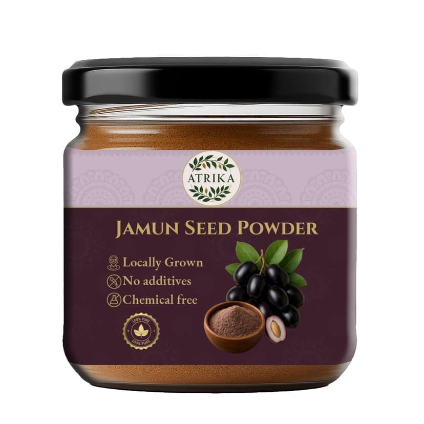 Atrika Jamun Seed Powder 225g | Jamun Guthli Powder for Sugar Control & Digestion | Pure Jamun Gutli Churna