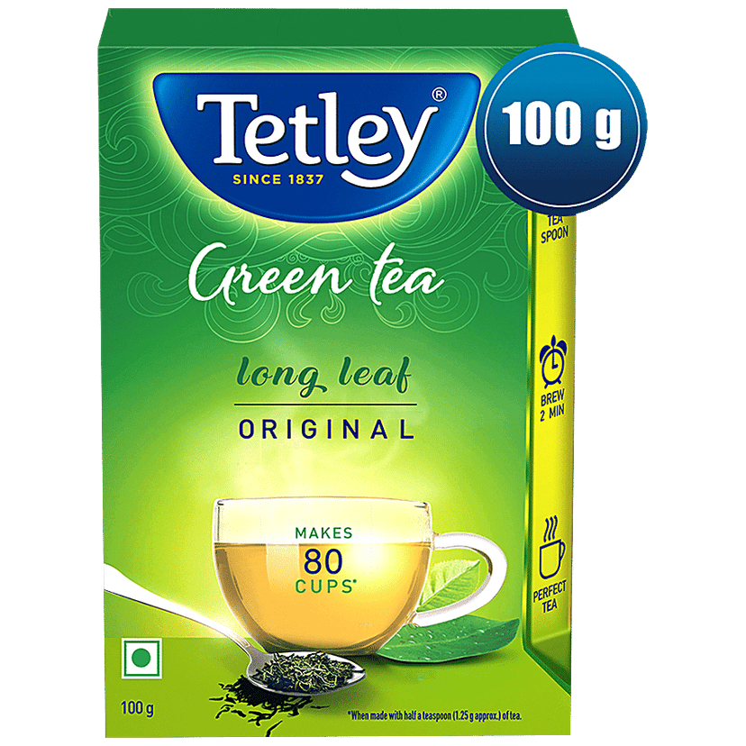 Tetley Long Leaf Original Green Tea - Rich Source Of Antioxidants, Detoxifies Body, 100 g