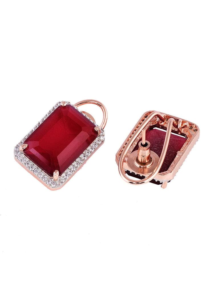 Red Contemporary Studs Earrings view 3