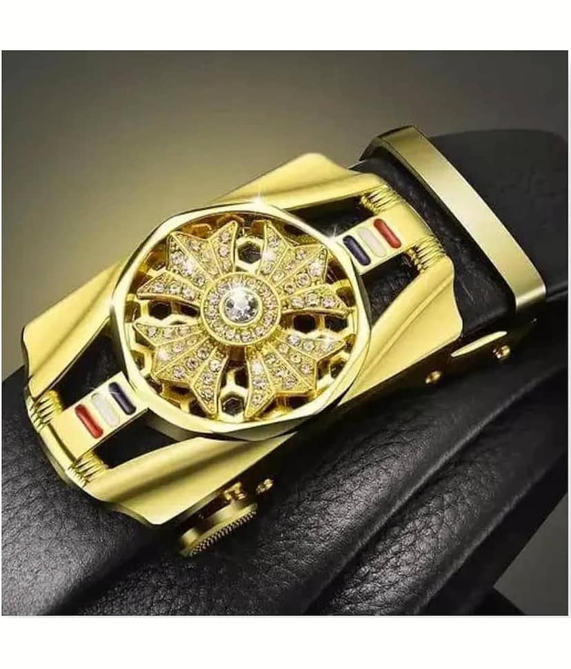 HRF .STAR - Gold Faux Leather Men's Formal Belt ( Pack of 1 ) view 2