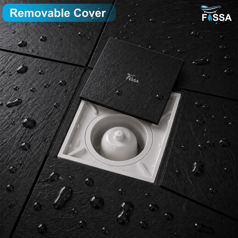(6x6 Inch) Ceramic with Melamine Floor Drain with Cockroach Trap White (RW-214) view 2