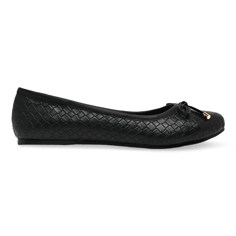 Black Women Woven Ballerinas view 2
