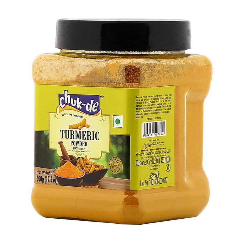 Chukde Spices Turmeric/ Haldi Powder Pet Jar, 500 gm view 2