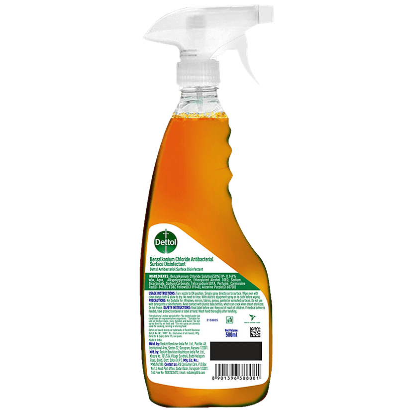 Dettol Antibacterial Surface Liquid Disinfectant Cleaner - Multipurpose, Kills Germs, 500 Ml Spray view 2