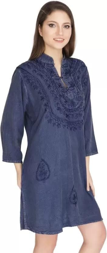 Women's Plus Size Tunic Tops Summer Long Sleeve Round Neck Blouses-Dress Ruffle Flowy Up T Shirts view 2