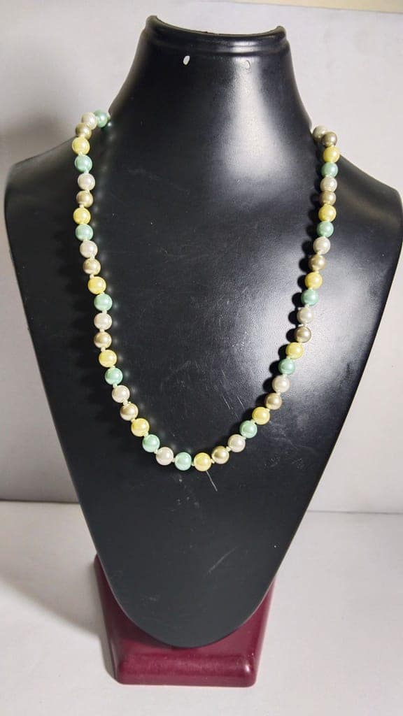 Creamy Mint Green Faux Pearl Necklace