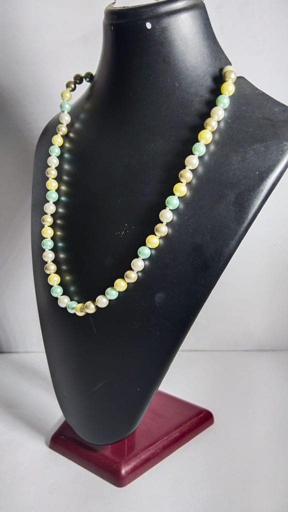 Creamy Mint Green Faux Pearl Necklace view 2