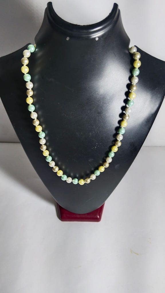Creamy Mint Green Faux Pearl Necklace view 4