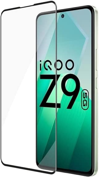 PLUGTECH Advanced Tempered Glass With Anti-Explosion 9H Hardness Edge-To-Edge Coverage Screen Guard for IQOO Z9