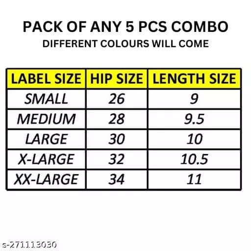 5 PC PACK COMBO'S|COTTON RICH|MENS BRIEFS|OUTER ELASTIC|SUPER SOFT| view 2