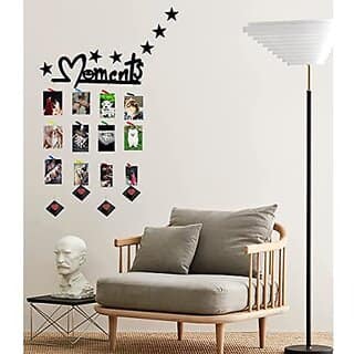 Khush Its Amazing Home Decor Wood Moments With Squre Heart Hanging Up down Hanging Photo Display, DIY Picture Photo Frame Collage Set Includes Multi colour Clips view 2