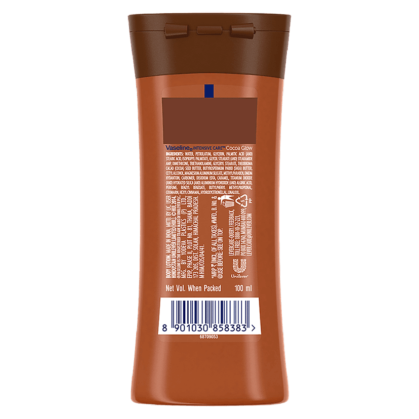 Vaseline Intensive Care Cocoa Glow Body Lotion - With Shea Butter, Non-Greasy Formula, 100 Ml view 2