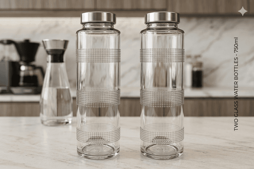 Glass Dotted Bottle 750ML SET OF 2 view 2