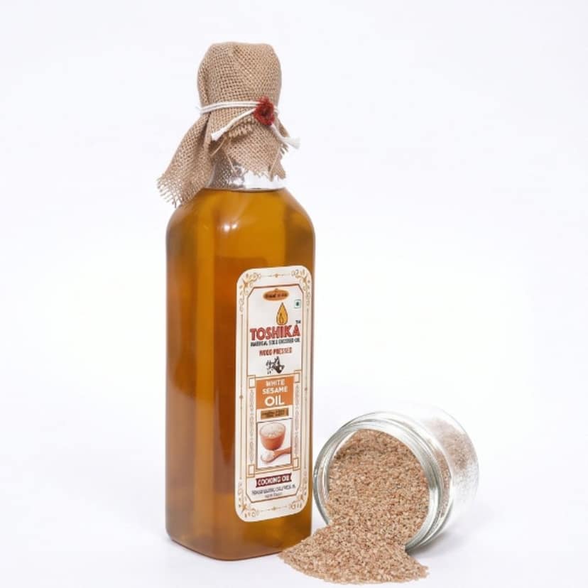 Toshika Wood Pressed White Sesame Oil (455 ml) - 455 mL - One bottle view 2