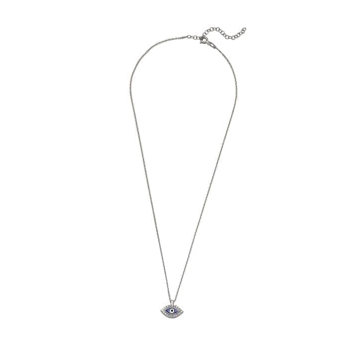 Silver Dark Wide Evil Eye Necklace view 5