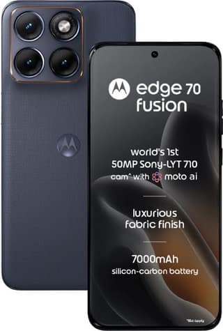 Motorola Edge 70 Fusion (Pantone Silhouette, 12GB RAM, 256GB Storage) | 6.78" 144Hz AMOLED | Snapdragon 7s Gen 4 | 50MP OIS + 13MP Camera | 32MP Selfie | 7000mAh Battery | 68W TurboPower |