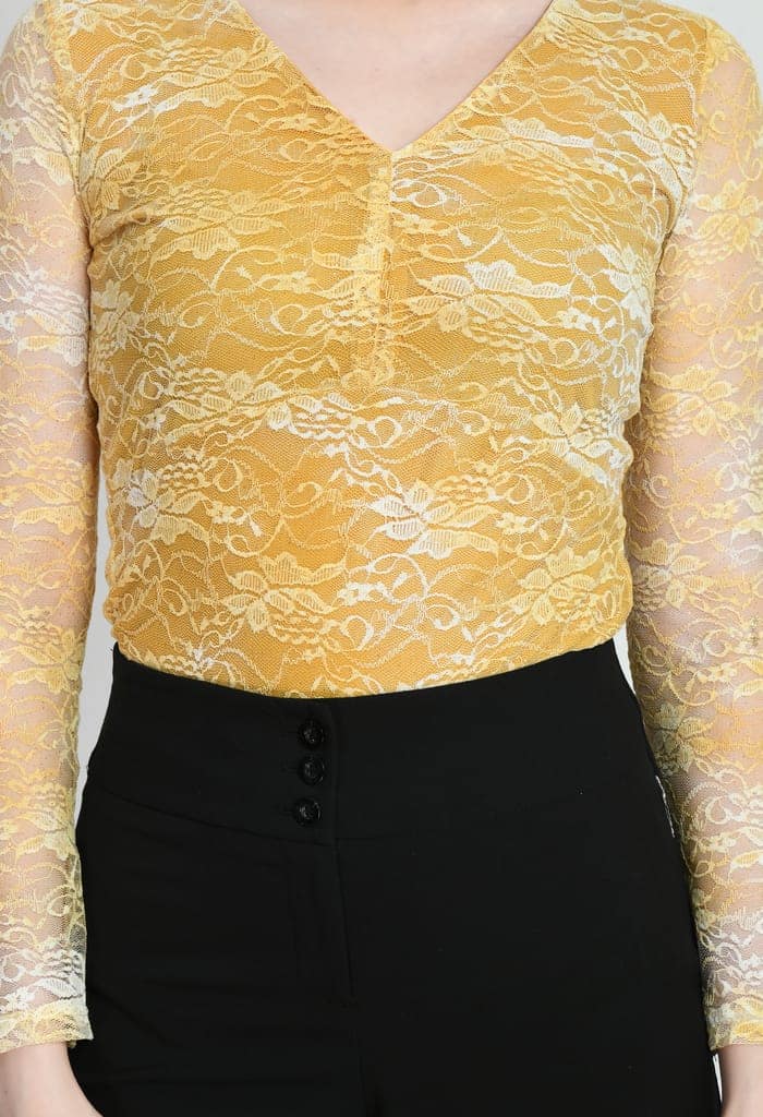 Women Trendy Luminous Lace Sheath Party Top view 5