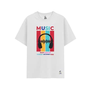 KUCHU Kids’ Unisex T-Shirt “Music” Graphic Digital Print | Premium Cotton-Modal Blend | Soft, Breathable & Durable Casual Wear for Boys & Girls