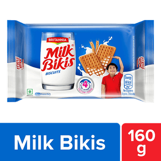 Britannia Milk Bikis Biscuit - Crunchy, Zero Trans Fat, Ready To Eat, 160 G