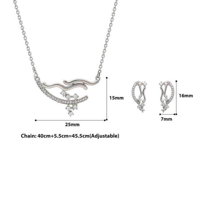 Silver Abstract Pendant Set view 5