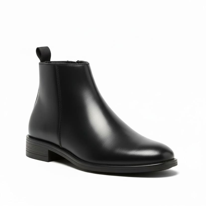 WUGO:: Latest Trendy Men Solid Faux Leather Black Chain Chelsea Boots | Stylish Slip-On Casual & Party Wear Boots for Men & Boys | Durable Grip Sole | Free Home Delivery